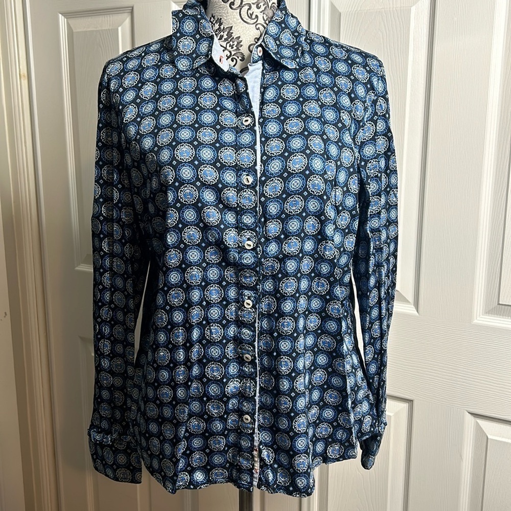 Tommy Hilfiger nautical Themed  Long Sleeve Button Up L